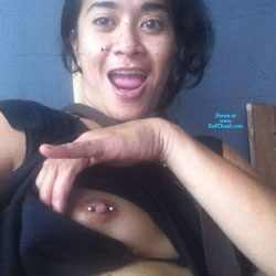 Showing Off Her Pussy - Amateur, GF, Body Piercings, Brunette