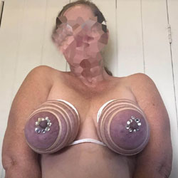 Zip Tied Tits With Sparkles - Big Tits, Amateur, fetish pics