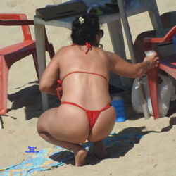 Pic #10 Wife In Pina Beach, Recife City - Beach, Brunette, Outdoors, Bikini Voyeur