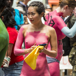 Diversity Parade Times Square NY Set2 - Big Tits, Brunette Hair, Nude In Public, Nude Outdoors, Shaved, Naked Girl