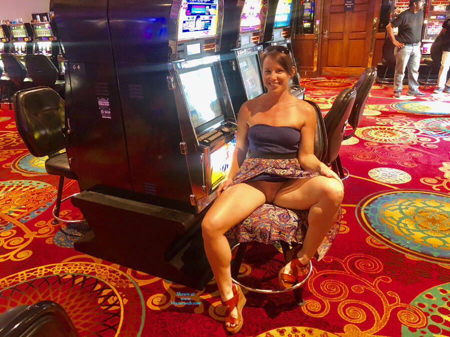 Ever Hit It Big At The Casino? - Brunette Hair, Exposed In Public, Flashing, No Panties, Nude In Public, Amateur , Nude, Indoors, Outdoors, Natural Tits, Firm Ass, Shaved Pussy