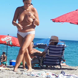 Pic #1 My Girl - Topless Girls, Big Tits, Brunette, Outdoors, Beach Voyeur