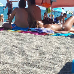 Pic #2 My Girl - Topless Girls, Big Tits, Brunette, Outdoors, Beach Voyeur