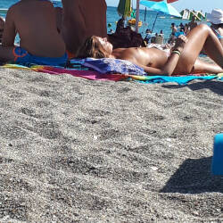Pic #3 My Girl - Topless Girls, Big Tits, Brunette, Outdoors, Beach Voyeur