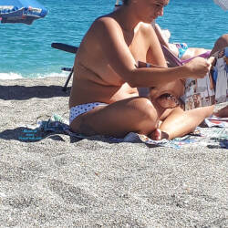 Pic #4 My Girl - Topless Girls, Big Tits, Brunette, Outdoors, Beach Voyeur