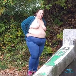 Abandoned Train Tunnel - BBW, Big Tits, Brunette, Outdoors, Amateur, Wife/Wives