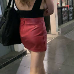 Pic #1Side Boob Sidewalk - Brunette, Public Place