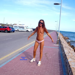 Pic #3 In The Parking Lot! - Topless Girls, Public Exhibitionist, Flashing, Outdoors, Public Place, Small Tits, Amateur