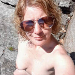 Pic #6 Marie's Naked Day In New England - Nude Wives, Beach, Big Tits, Brunette, Outdoors, Shaved, Amateur