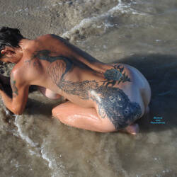 Pic #7 Corpus Beach Shoot - Nude Girls, Beach, Big Tits, Brunette, Outdoors, Amateur, Tattoos