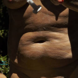 Pic #9 Cougar Kitty Washing - Outdoors, Shaved, Amateur, Medium Tits, Wet Tits