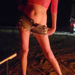 Pic #4 Pink Fishnet - Outdoors, See Through, Amateur