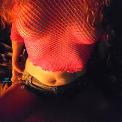 Pic #2 Pink Fishnet - Outdoors, See Through, Amateur