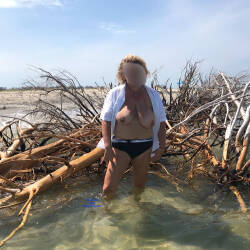Pic #2 Naked At The Beach - Nude Wives, Beach, Big Tits, Blonde, Outdoors, Amateur