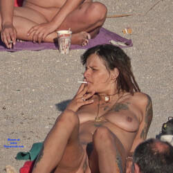 Pic #5 I Never Die - Nude Girls, Beach, Big Tits, Brunette, Outdoors, Shaved, Beach Voyeur, Tattoos