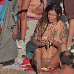 Pic #6 I Never Die - Nude Girls, Beach, Big Tits, Brunette, Outdoors, Shaved, Beach Voyeur, Tattoos