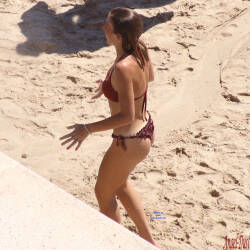 Pic #2 Beauty Before And After Shower On The Beach - Beach, Brunette, Outdoors, Bikini Voyeur