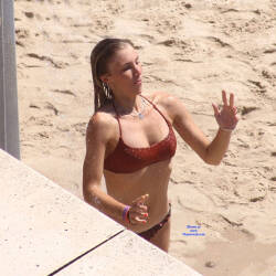 Pic #3 Beauty Before And After Shower On The Beach - Beach, Brunette, Outdoors, Bikini Voyeur