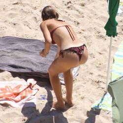 Pic #7 Beauty Before And After Shower On The Beach - Beach, Brunette, Outdoors, Bikini Voyeur