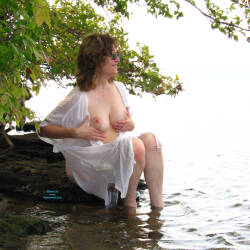 Pic #1 Forgot My Bathing Suit - Big Tits, Brunette, Mature, Outdoors, Amateur