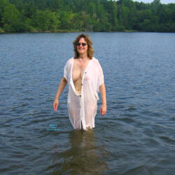 Pic #6 Forgot My Bathing Suit - Big Tits, Brunette, Mature, Outdoors, Amateur