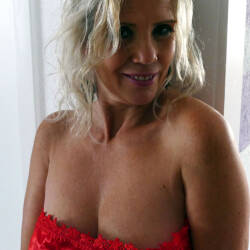 Pic #5 Lady In Red - Big Tits, Blonde, Lingerie, Amateur