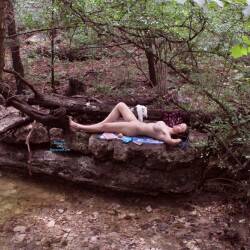 Pic #7 Naked By A Stream - Nude Girls, Big Tits, Brunette, Outdoors, Nature, Bush Or Hairy, Amateur