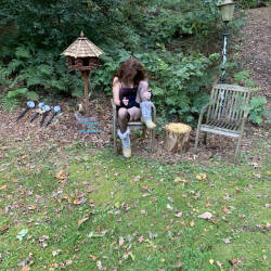 Pic #3 Garden Walk - Big Tits, Brunette, Lingerie, Outdoors, Amateur