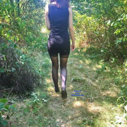Pic #3 In The Woods - Brunette, Lingerie, Outdoors, Nature, Amateur, Stockings Pics