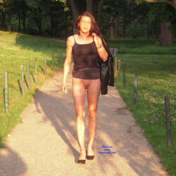 Pic #3 Nadia In The Wood - Pantieless Wives, Brunette, Outdoors, Shaved, Amateur