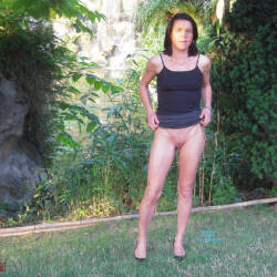 Pic #4 Nadia In The Wood - Pantieless Wives, Brunette, Outdoors, Shaved, Amateur
