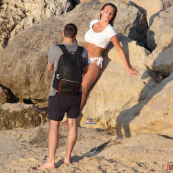 Pic #2 A Wonder On A French Beach - Big Tits, Outdoors, Beach Voyeur