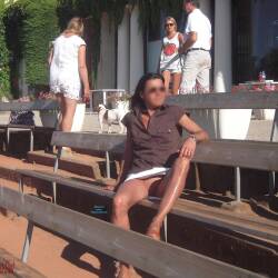 Pic #2 Game, Set And Match...Nadia! - Pantieless Girls, Brunette, Public Exhibitionist, Flashing, Outdoors, Amateur