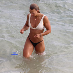 Pic #1 Sporty Beauty - Beach, Brunette, Outdoors, Bikini Voyeur