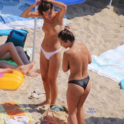 A Wonder In White - Big Tits, Brunette Hair, Nude Outdoors, Topless Girl, Beach Voyeur