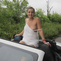 Pic #4 Jaguar Convertible - Brunette, Mature, Outdoors, Amateur, Medium Tits