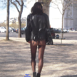 Nadia Flashing In Miniskirt And Seamed Hose - Brunette, Public Exhibitionist, Flashing, High Heels Amateurs, Lingerie, Outdoors, Wife/Wives, Amateur