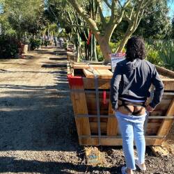 Pic #4 Naughty Work Break! - Big Tits, Brunette, Public Exhibitionist, Flashing, Outdoors, Amateur