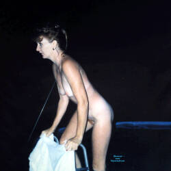 Pic #6 Skinny Dip In Back Yard - Nude Girls, Brunette, Outdoors, Small Tits, Bush Or Hairy, Amateur