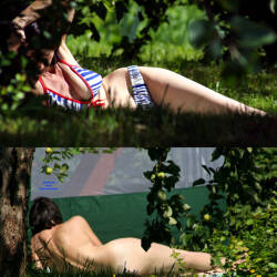 Pic #7 Vivian Dressed And Undressed - Bikini Edition - Nude Amateurs, Brunette, Mature, Outdoors, Bush Or Hairy, Amateur, Medium Tits