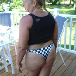 Pic #1 On The New Deck - Big Tits, Mature, Outdoors, Amateur
