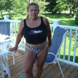 Pic #2 On The New Deck - Big Tits, Mature, Outdoors, Amateur
