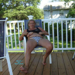Pic #6 On The New Deck - Big Tits, Mature, Outdoors, Amateur