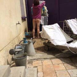 Pic #2 Brigitte's Ass - Brunette, Amateur, Pantieless Girls