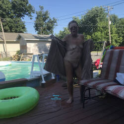Pic #2 At The Pool - Nude Amateurs, Mature, Outdoors, Amateur