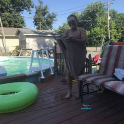 Pic #3 At The Pool - Nude Amateurs, Mature, Outdoors, Amateur
