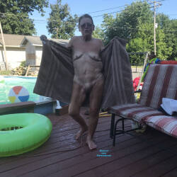 Pic #4 At The Pool - Nude Amateurs, Mature, Outdoors, Amateur