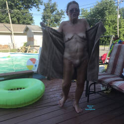 Pic #5 At The Pool - Nude Amateurs, Mature, Outdoors, Amateur