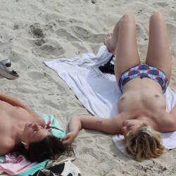 Pic #6 Topless Beach In Britanny - Topless Girls, Beach, Brunette, Beach Voyeur
