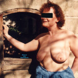 Pic #6 Showing Some Tit - Big Tits, Outdoors, Amateur